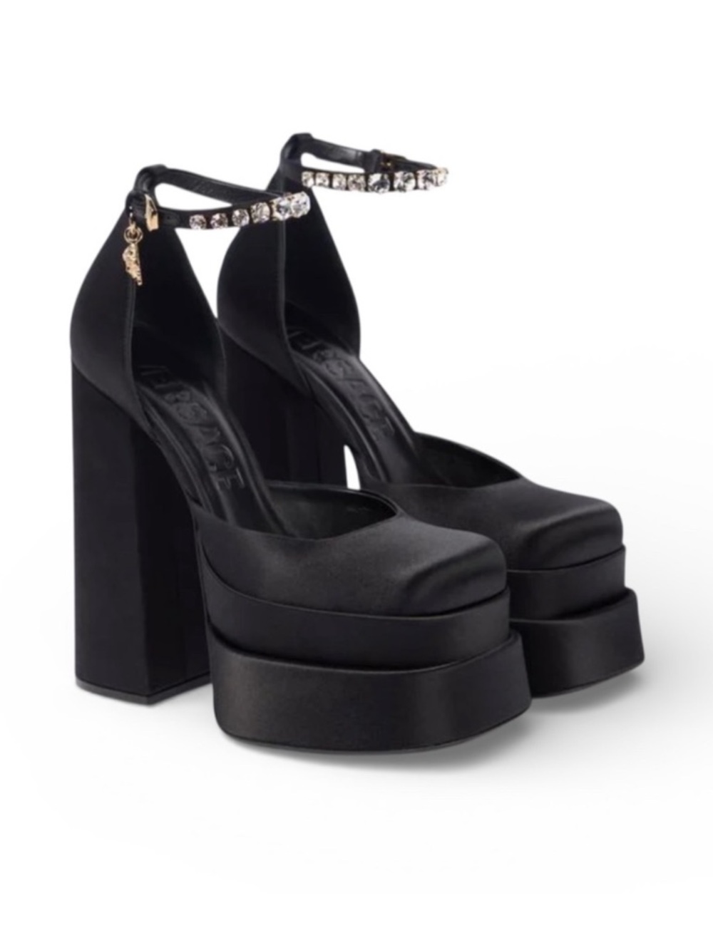 Versace Medusa Aevitas platform black pumps